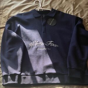 White Fox Navy Sweater